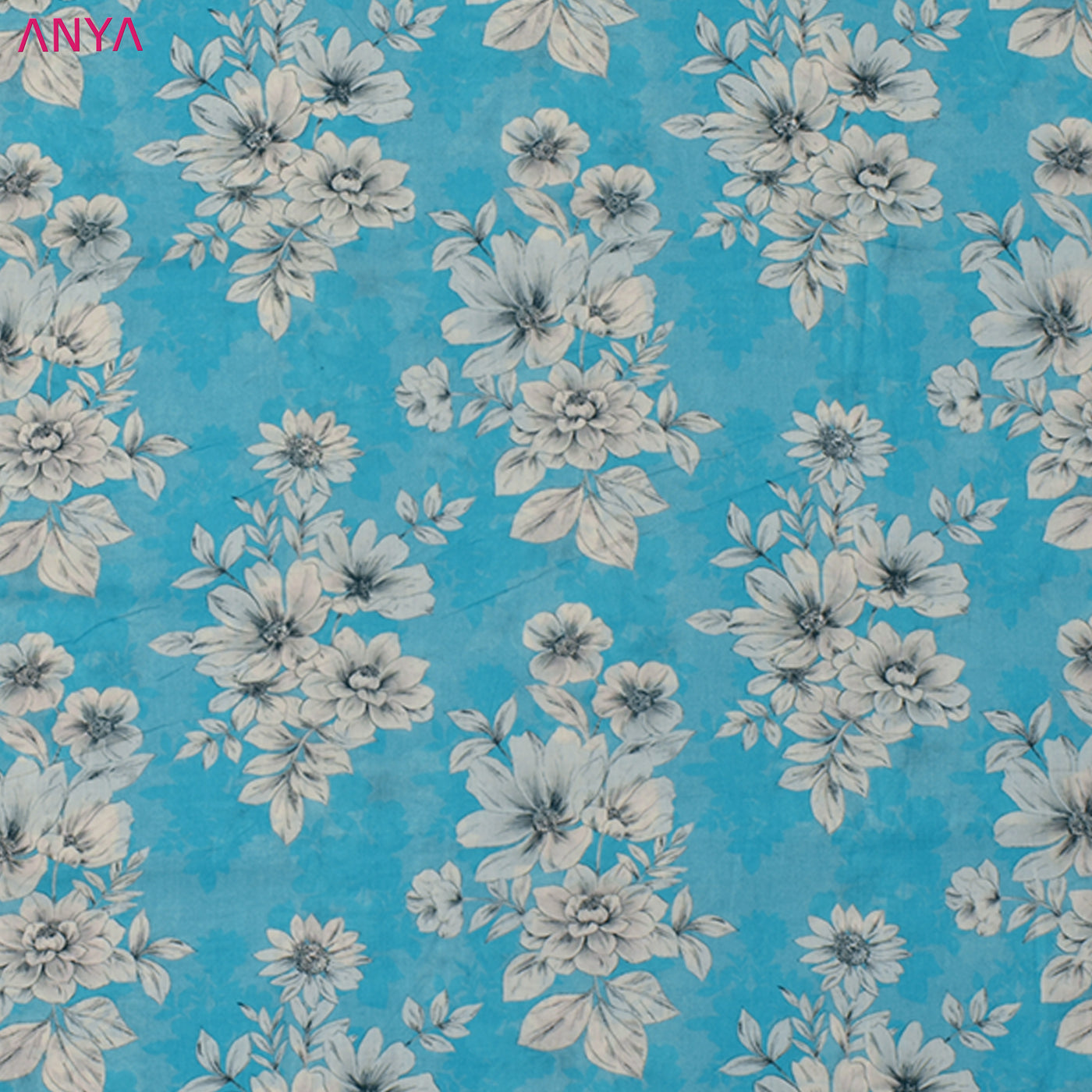 Blue Maheshwari Silk Fabric