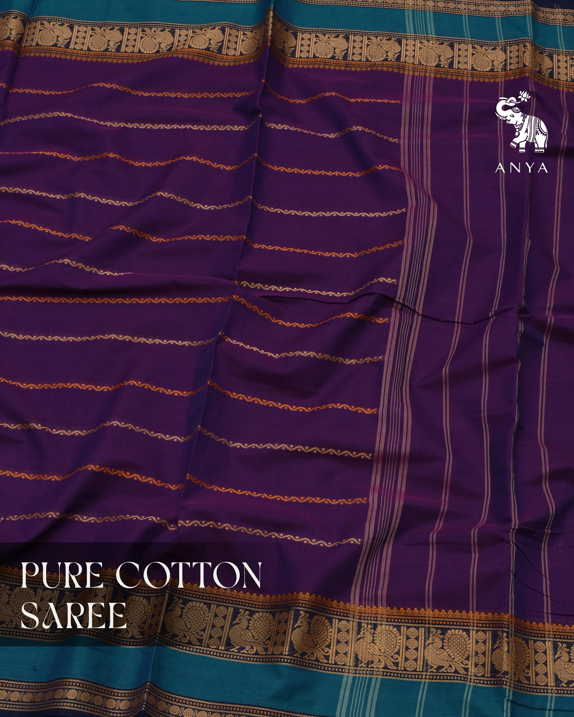 Violet Staple Cotton Saree main image 1