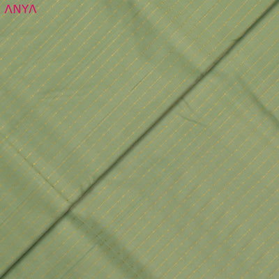 Apple Green Kanchi Silk Fabric with Dots and Stripes Design