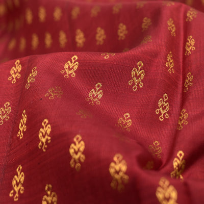 Maroon Kanchi Silk Fabric with Jewel Butta Design