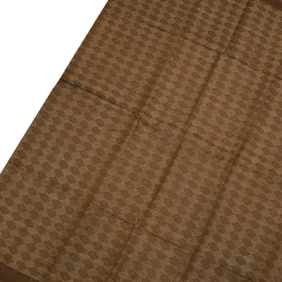 Light Brown Tussar Silk Saree with Thread Lines Design
