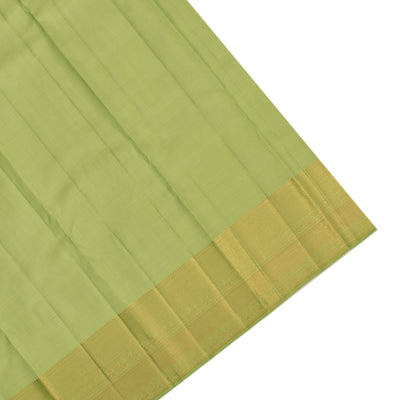 Apple Green Kanchipuram Silk Saree with Stripes Butta Design