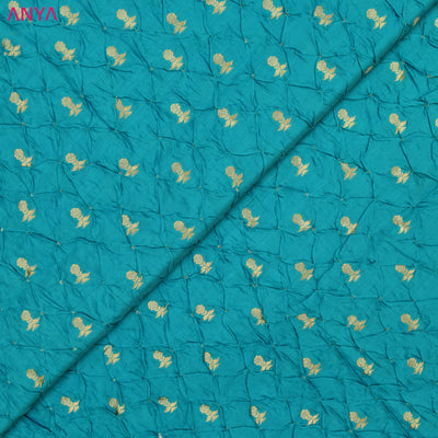 Sky Blue Bandhani Silk Fabric