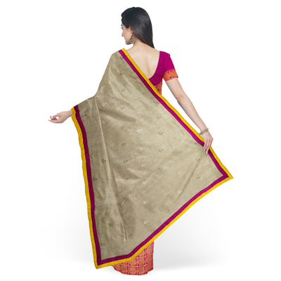 tissue-tussar-silk-with-pink-checked-mayilchakaram-kanchi-silk-half-and-half-saree-pink-blouse