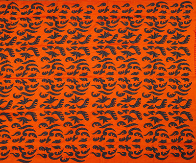 Orange Kanchi Silk Saree With Black Kanchi  Silk Applique Work With Blouse (4515636478065)
