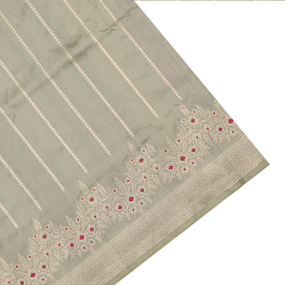 Grey Banarasi Silk Saree with Getty Self Pallu