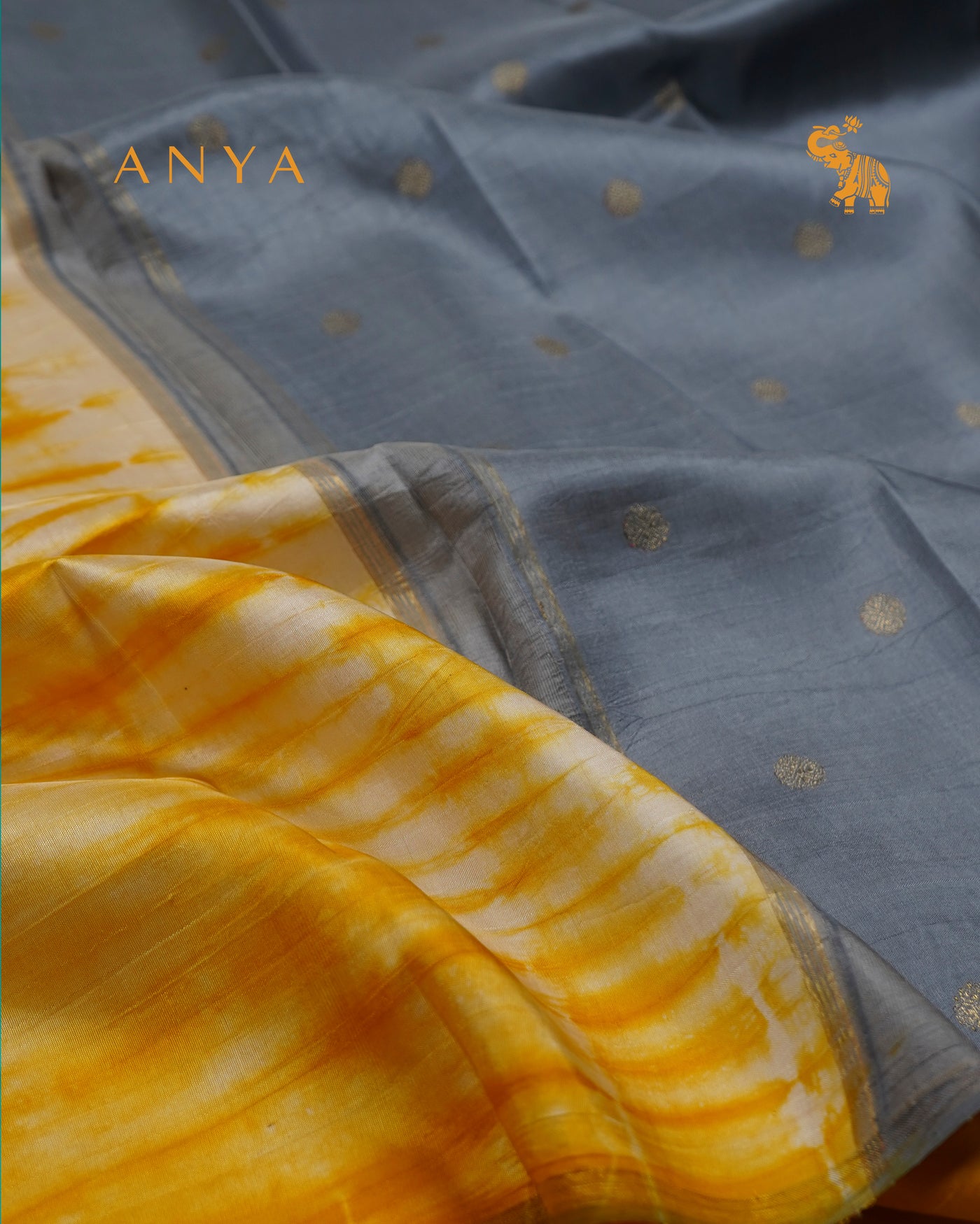 Oil Mustard Shibori Kanchi Silk Saree