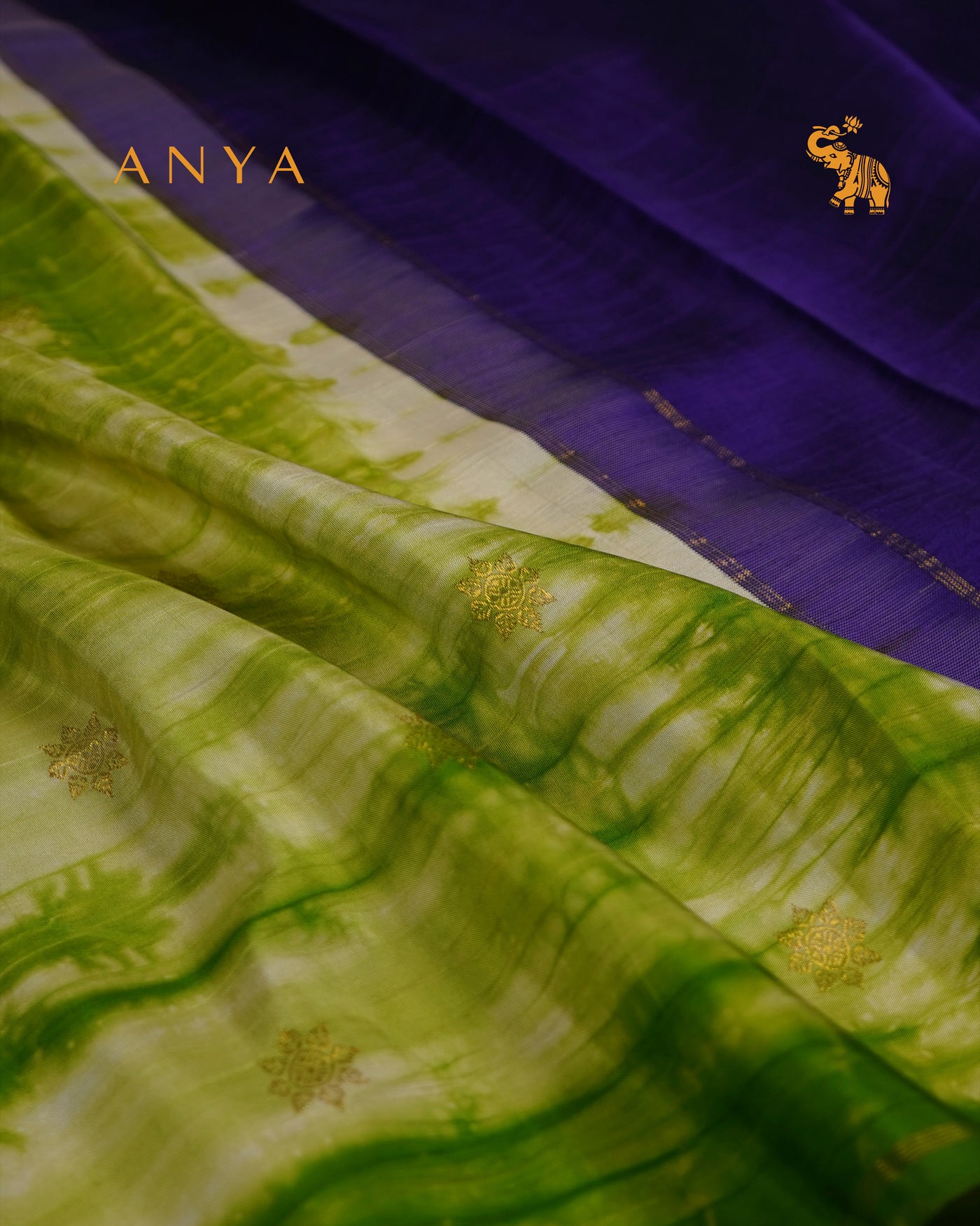 Samangha Green Shibori Kanchi Silk Saree