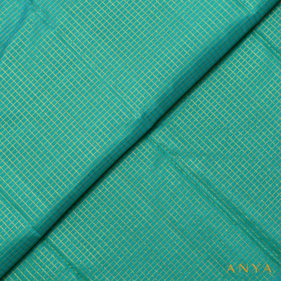 Anandha Dhratchai Kanchi Silk Fabric with Zari Checks Design