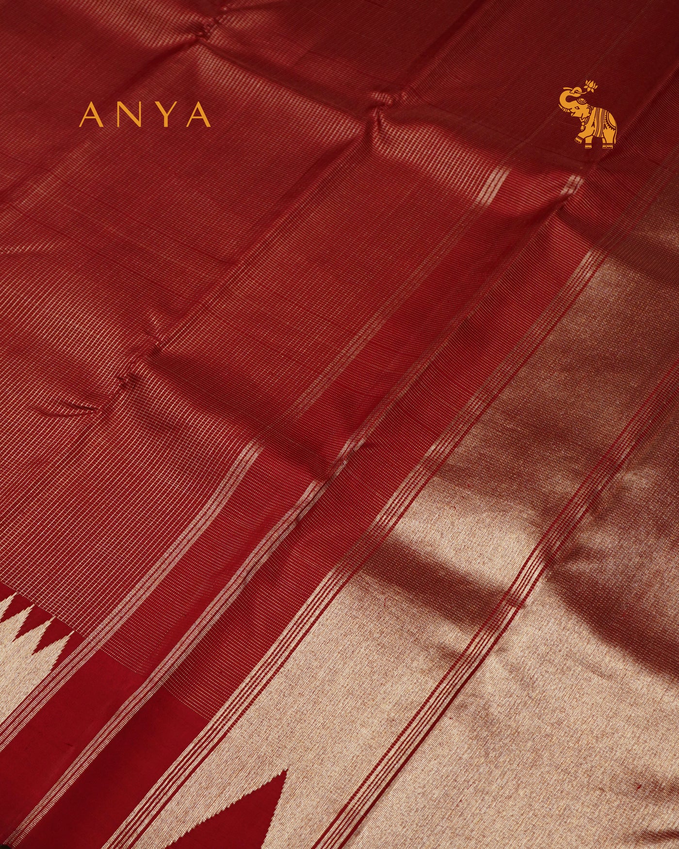 Maroon Kanchi Silk Saree with Small Zari Checks Design