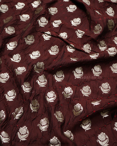 V Pakku Bhandhini Silk Fabric with Flower Butta Design