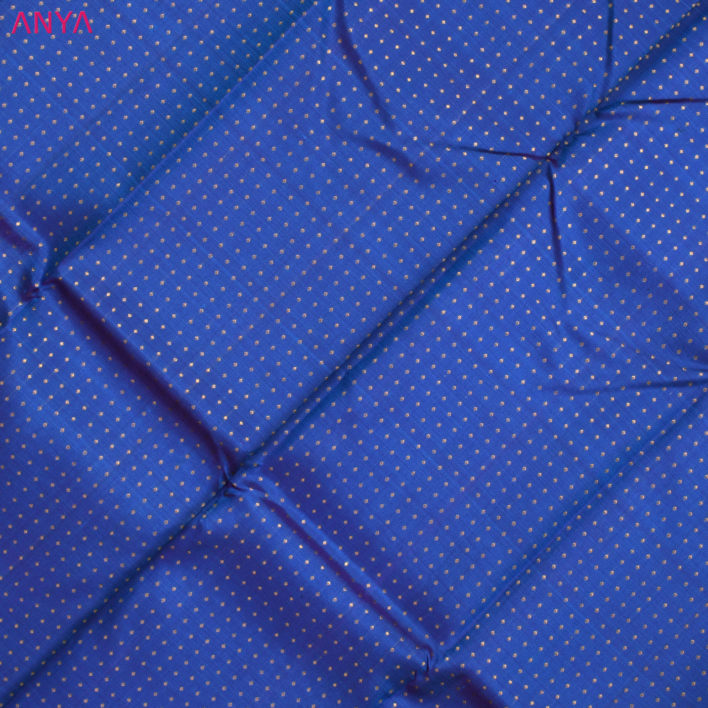 Anandha Blue Kanchi Silk Fabric with Lakshadeepam Design