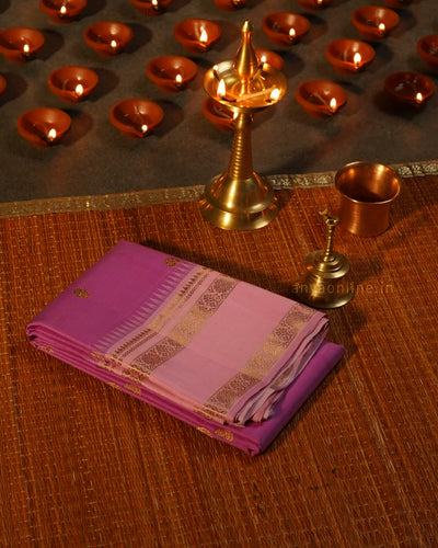 Lavender Kanchi Classic Saree with Zari Butta Design