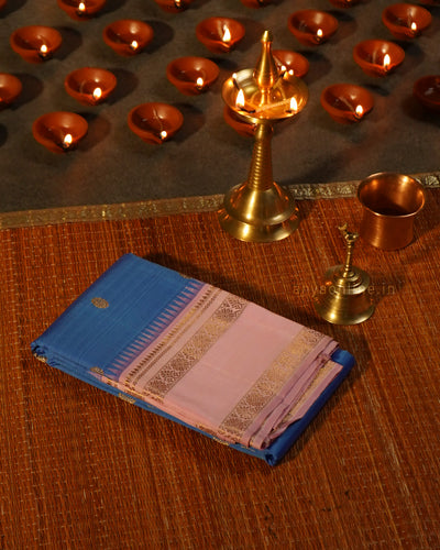 Blue Kanchi Classic Saree with Zari Butta Design