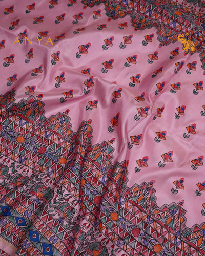 Pink Madhubani Kanchi Silk Saree