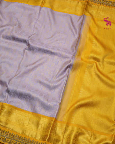Lilac Kanchi Silk Saree with Creeper Design