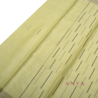 Lemon Yellow Sico Saree with Thread Lines Design