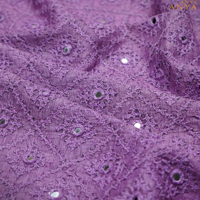 Lavender Tussar Kutch Work Blouse Fabric