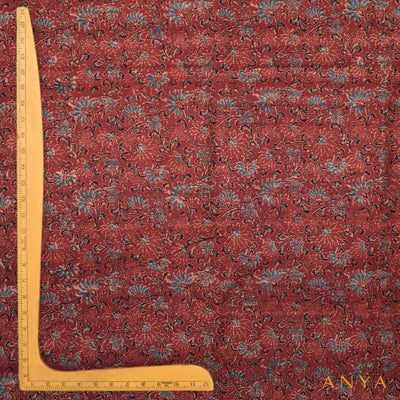 Maroon Tussar Ajrak Print Fabric