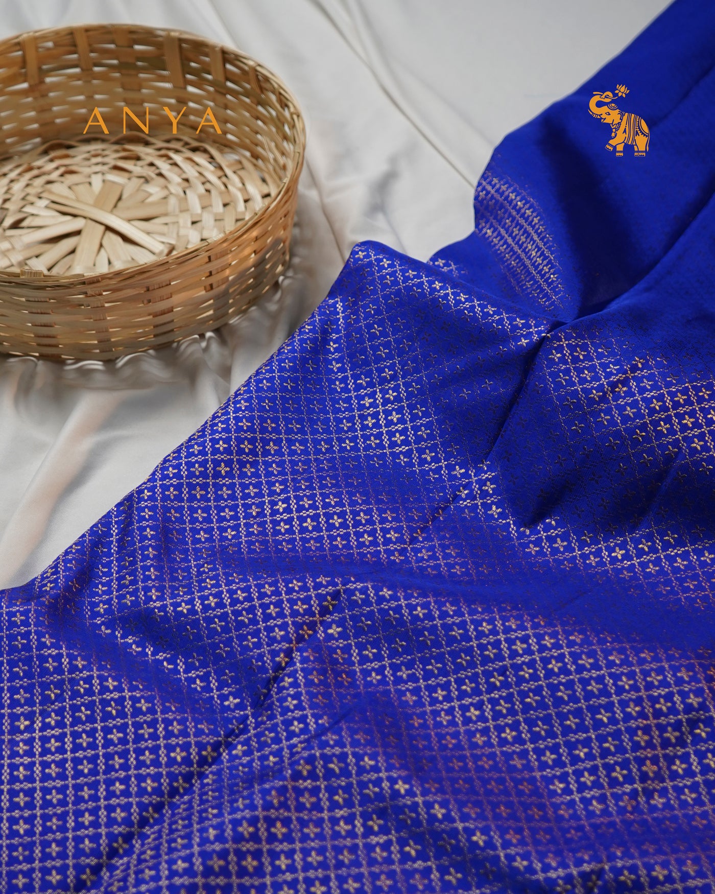 Ms Blue Kanchi Silk Fabric with Brocade Zari Getti Design