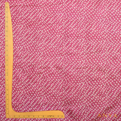 Pink Tussar Silk Fabric with Small Round Design