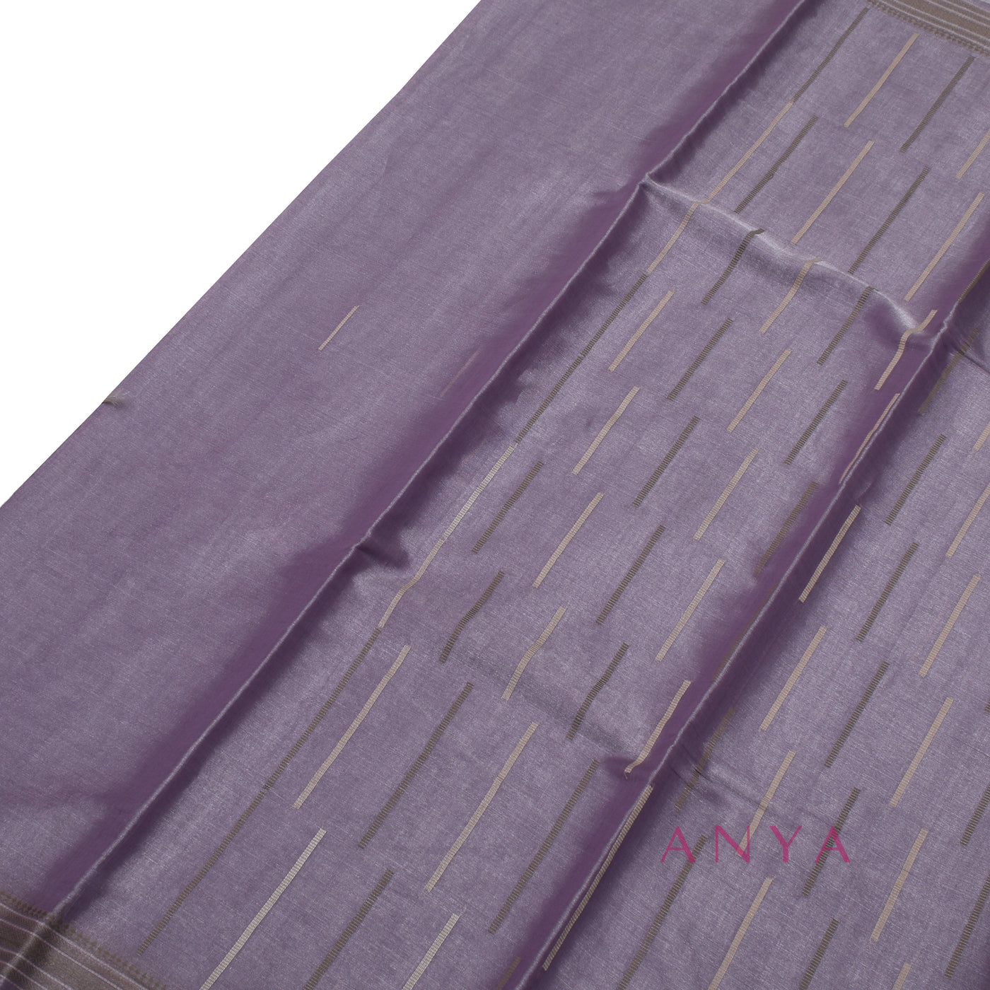 Lavender Sico Saree with Thread Lines Design