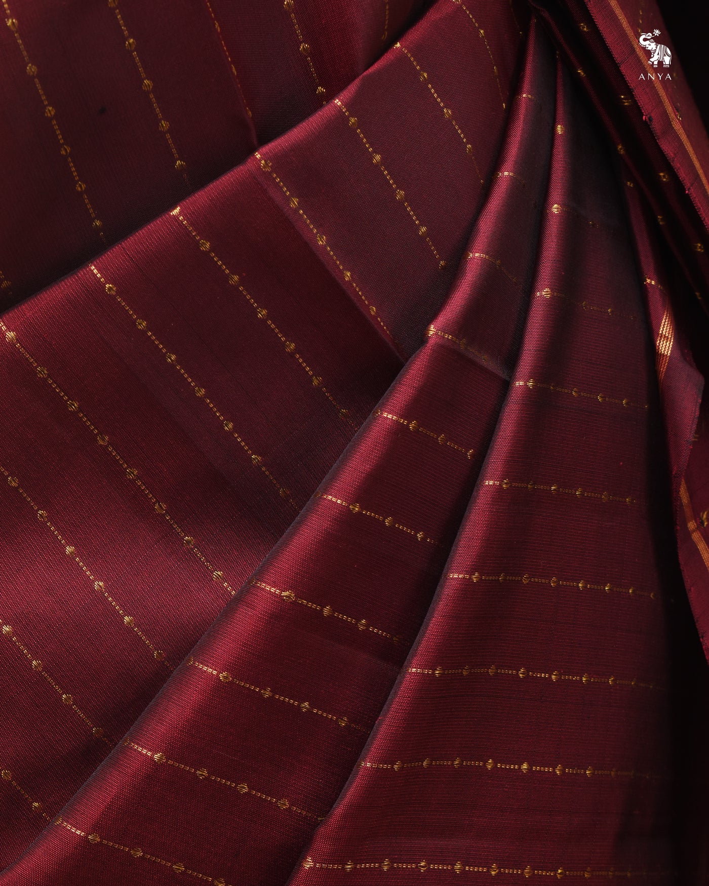 Black Arakku Hand Painted Kanchi Silk Saree with Zari Lines Design