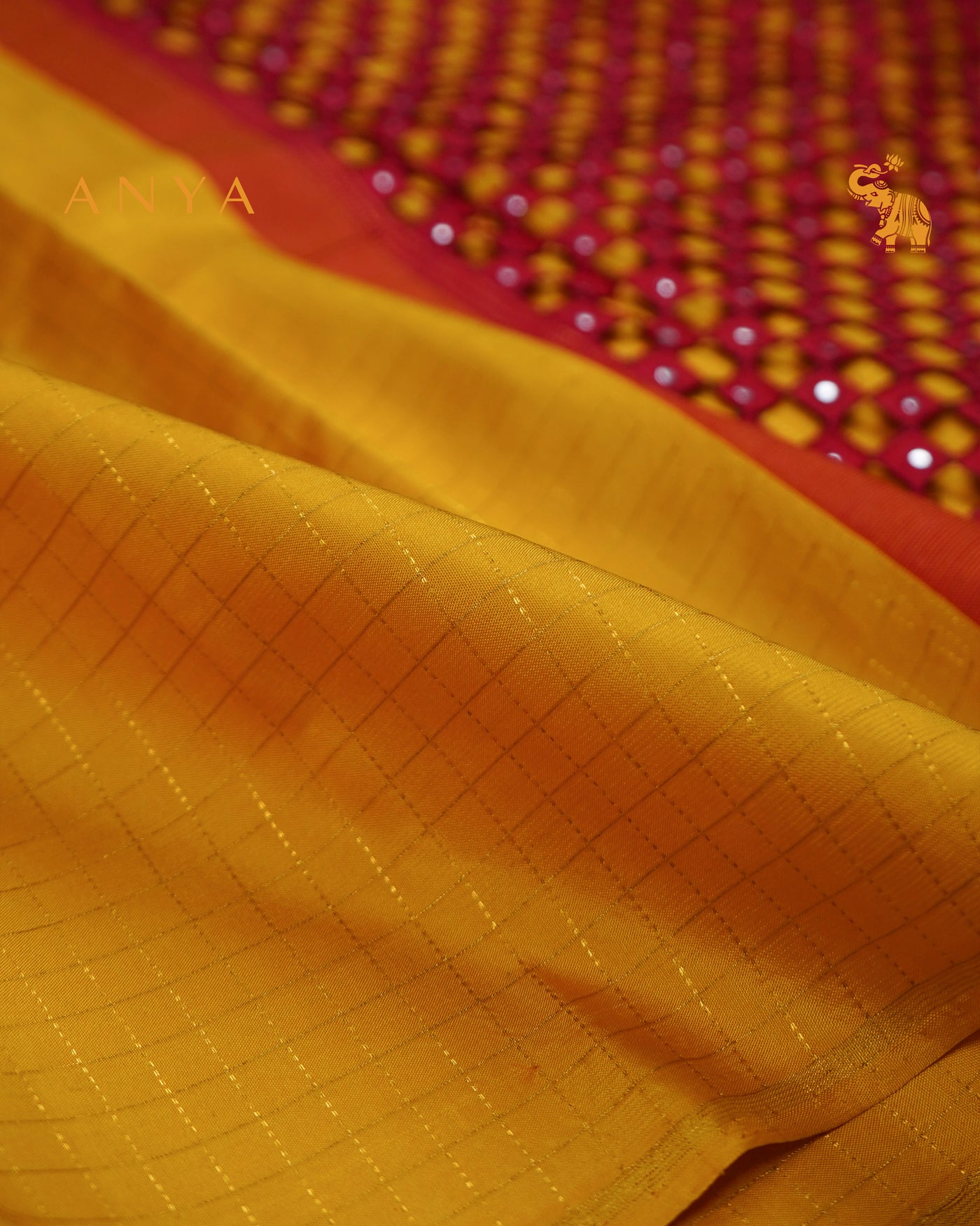 Yellow Kanchi Silk Saree with Zari Kattam Design