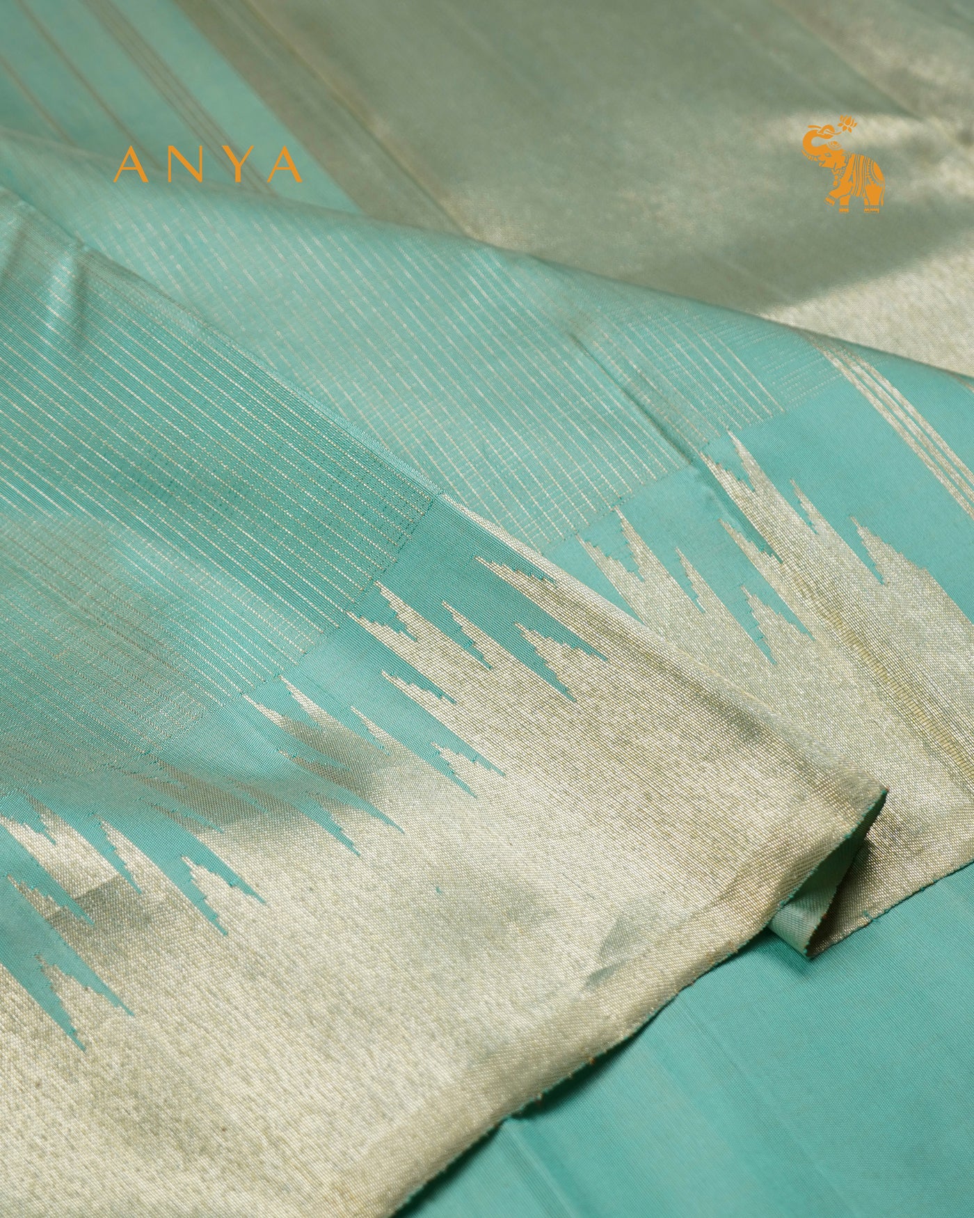 Pastel Green Kanchi Silk Saree with Small Zari Checks Design