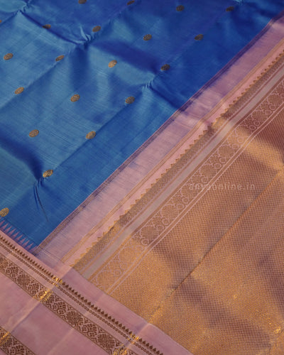 Blue Kanchi Classic Saree with Zari Butta Design