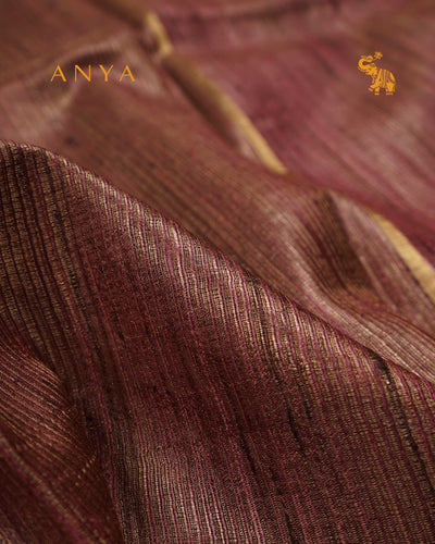 Arakku Red Tussar Silk Saree with Stripes Design