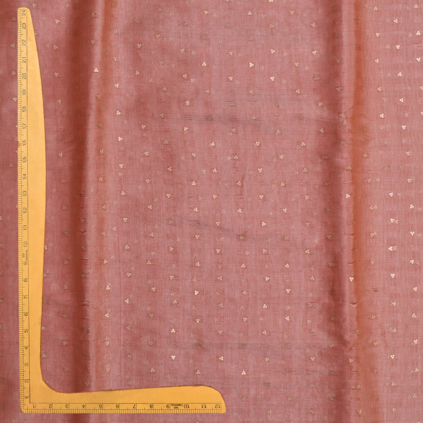 Pastel Pink Bailu Fabric with Sequins Design