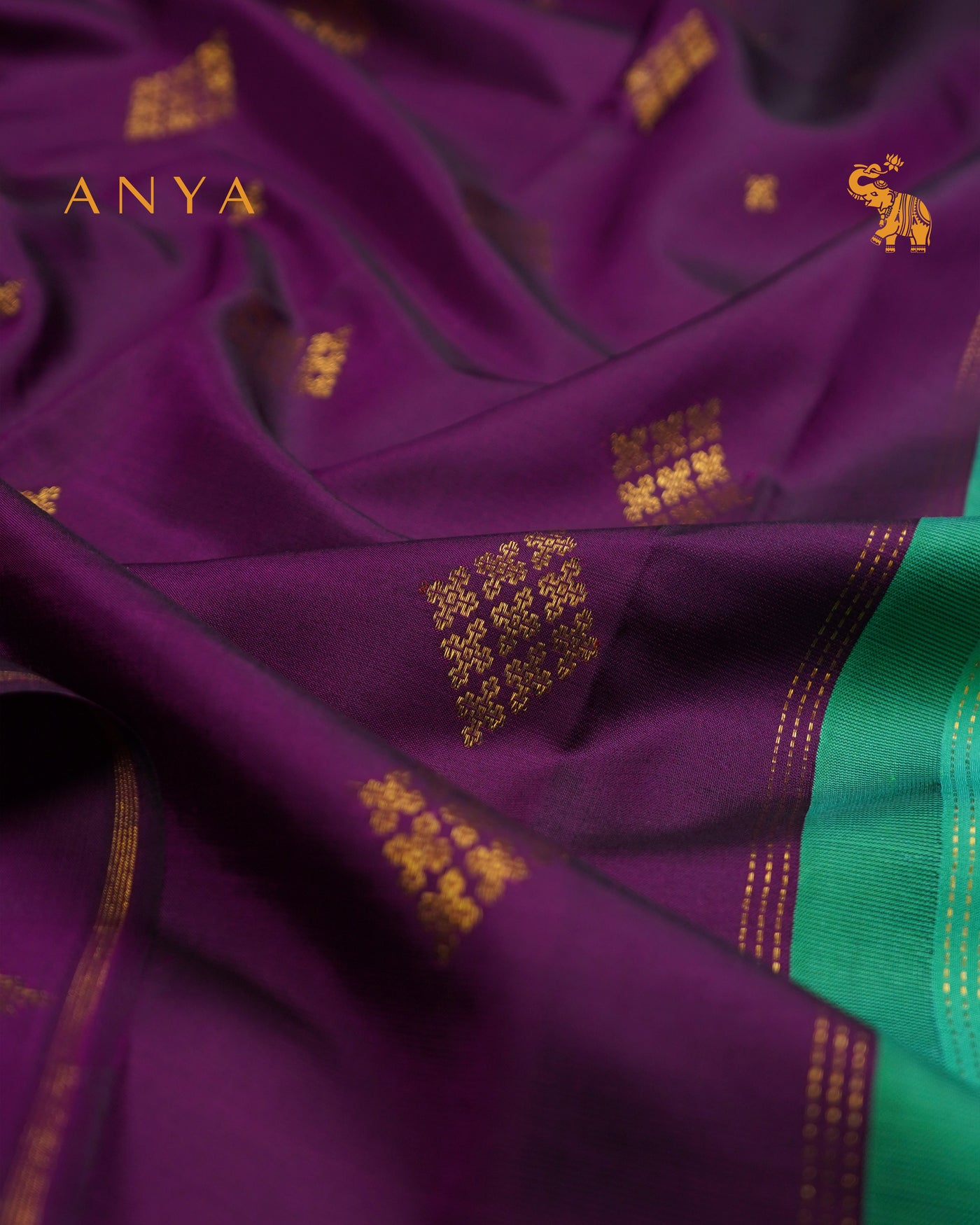 Magenta Hand Painted Kanchi Silk Saree with Zari Butta Design