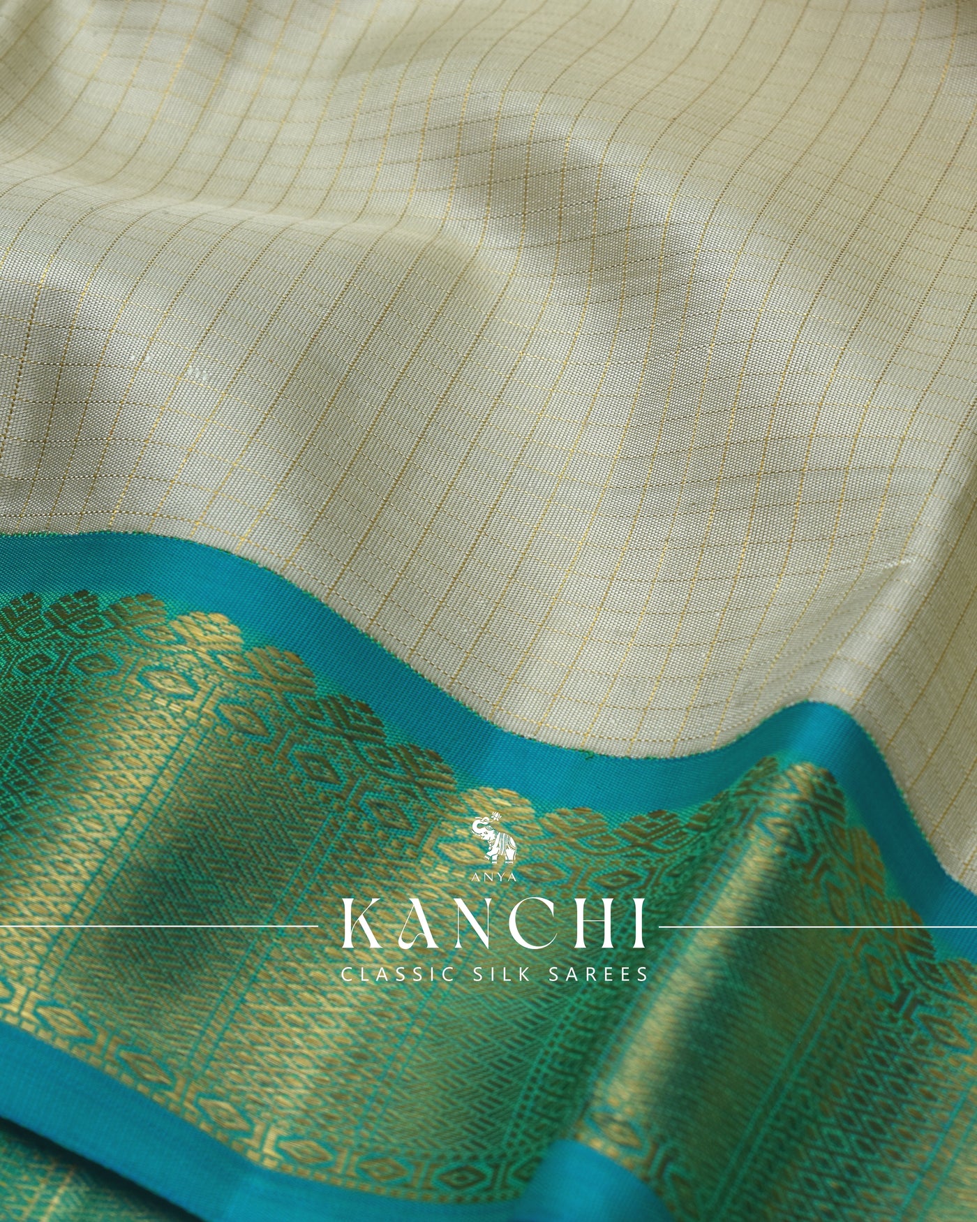 Off White Kanchi Classic Saree with Small Zari Kattam Design