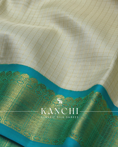 Off White Kanchi Classic Saree with Small Zari Kattam Design