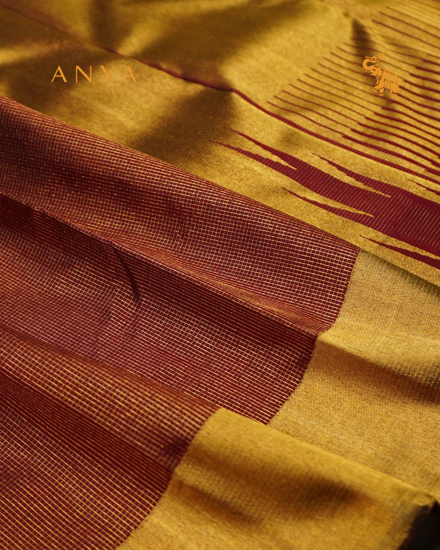 Maroon Kanchi Silk Saree with Small Zari Kattam Design