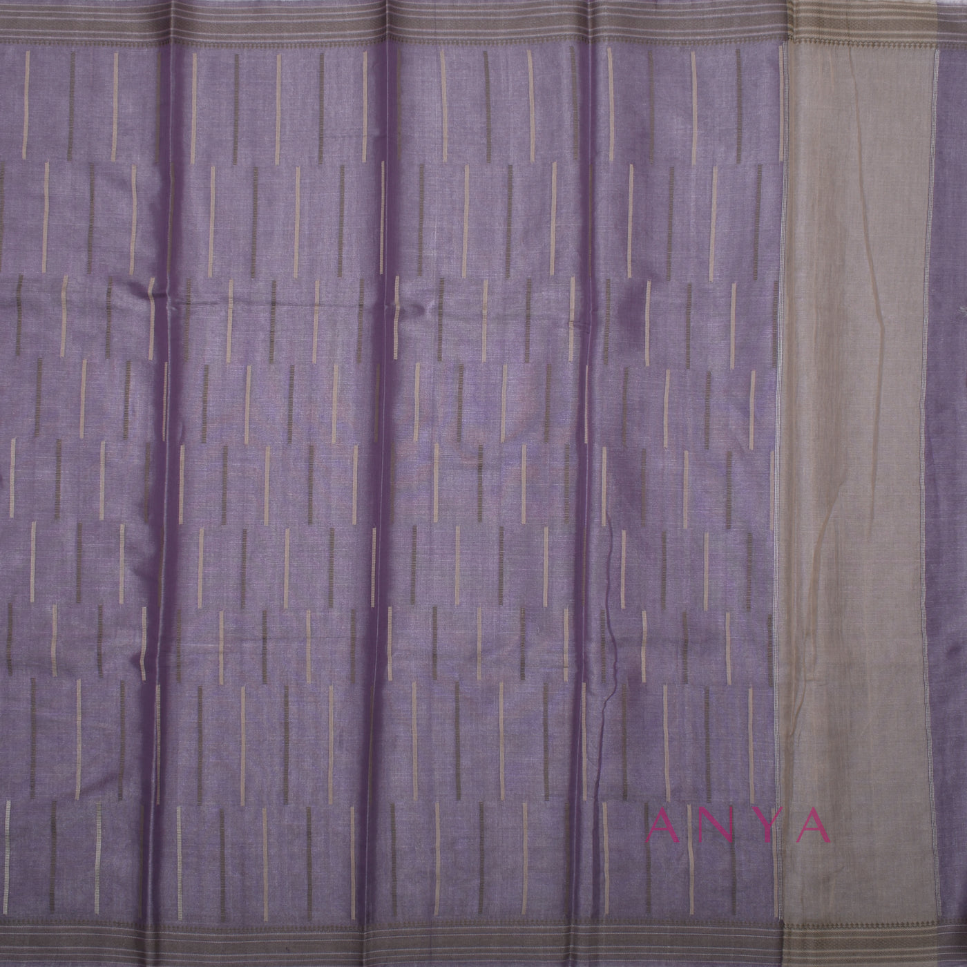 Lavender Sico Saree with Thread Lines Design