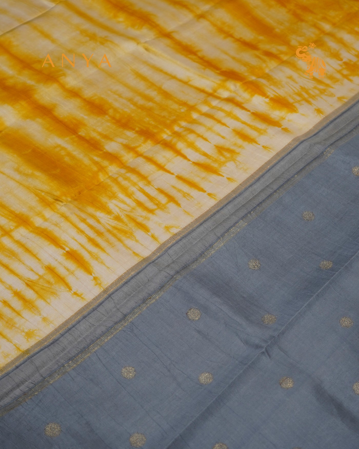 Oil Mustard Shibori Kanchi Silk Saree