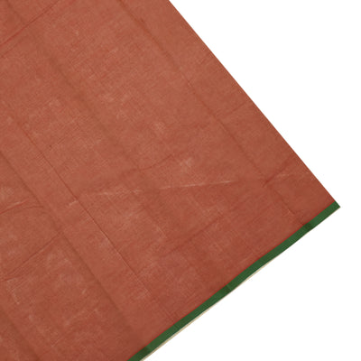 Rust Kanchi Cotton Saree with Vertical Stripes Design