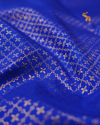 Ms Blue Kanchi Silk Fabric with Brocade Zari Getti Design