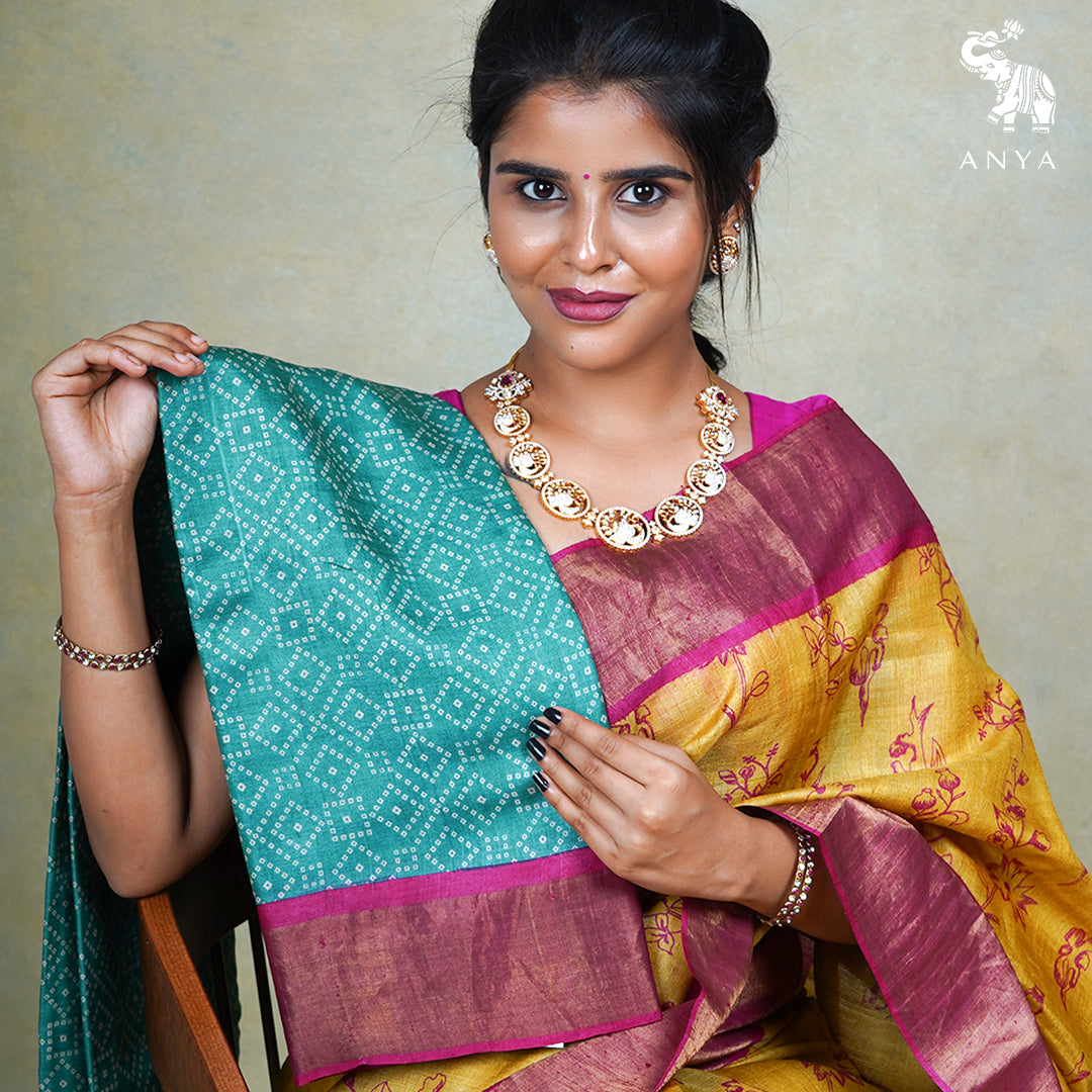 Rexona Tussar Silk Saree with Bhandhini Print Design