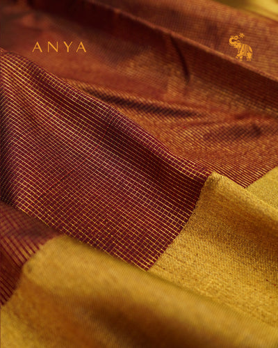 Maroon Kanchi Silk Saree with Small Zari Kattam Design