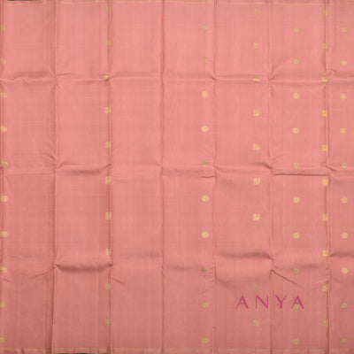 Onion Pink Kanchipuram Silk Saree with Mayil Chakaram Design