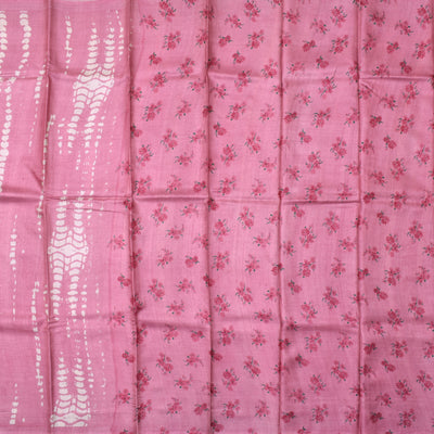 Onion Pink Tussar Silk Saree with Shibori Print Design