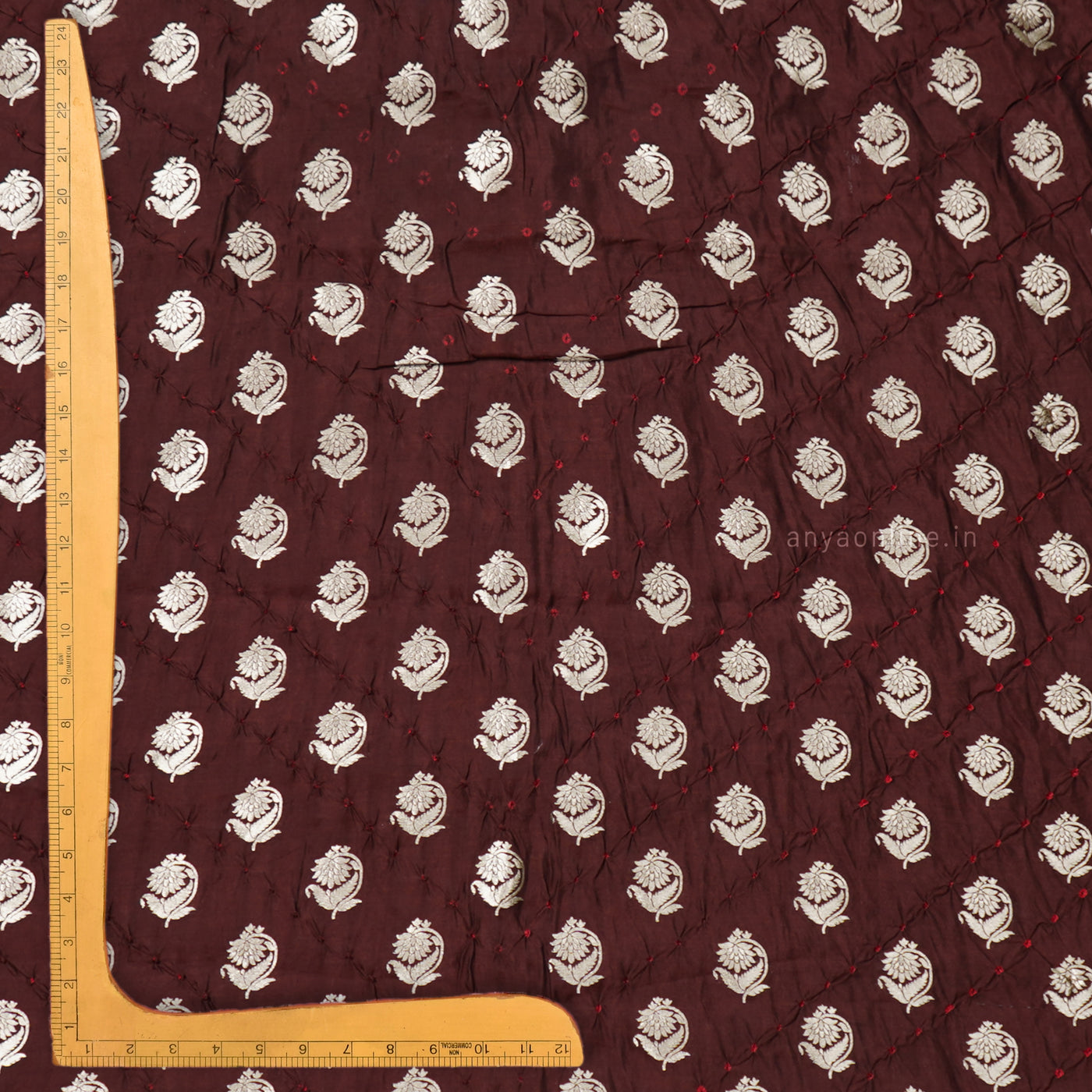 V Pakku Bhandhini Silk Fabric with Flower Butta Design