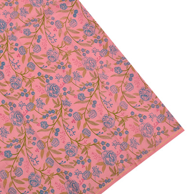 Indigo Blue Matka Silk Saree with Pink Printed Kanchi Silk Blouse
