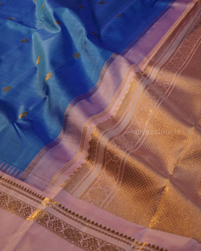 Blue Kanchi Classic Saree with Zari Butta Design