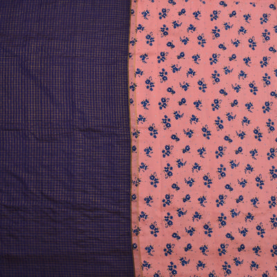 Ms Blue Printed Kanchi Silk Saree with Zari Kattam Design