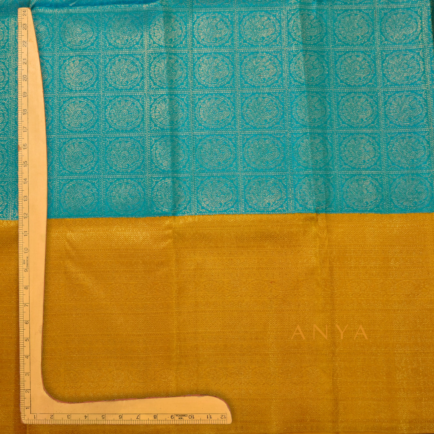 Rexona Kanchi Silk Skrit Fabric with Yellow Kanchi Silk Blouse Fabric