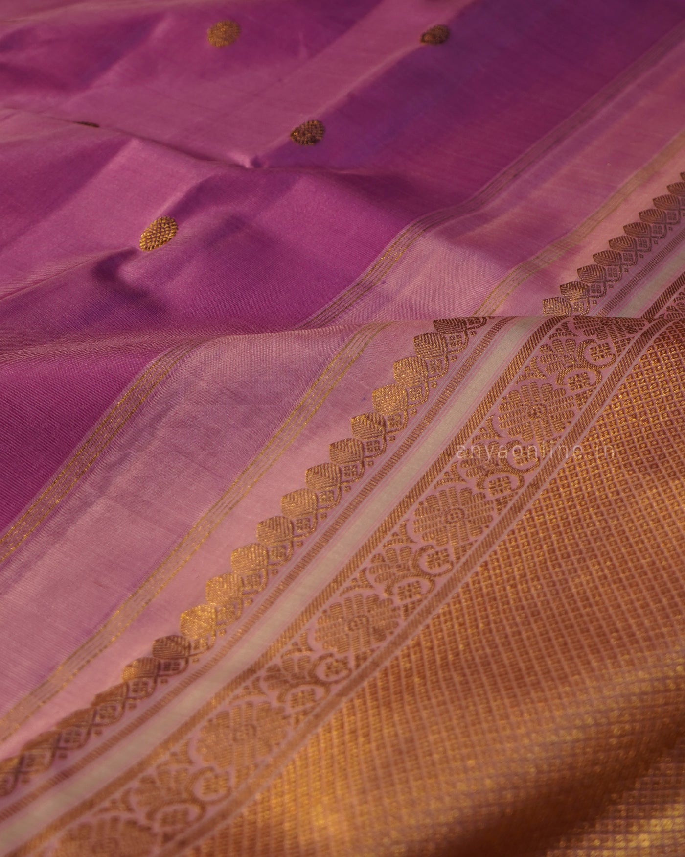 Lavender Kanchi Classic Saree with Zari Butta Design
